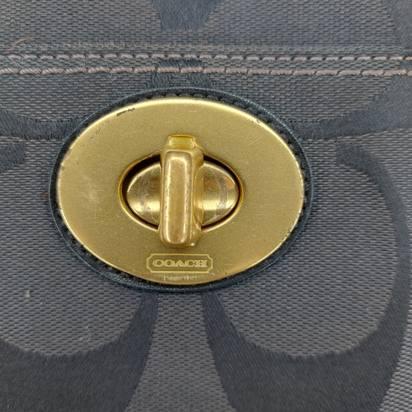 Coach 11559 Madeline Large Black Canvas Leather Shoulder Bag - Picture 2 of 9